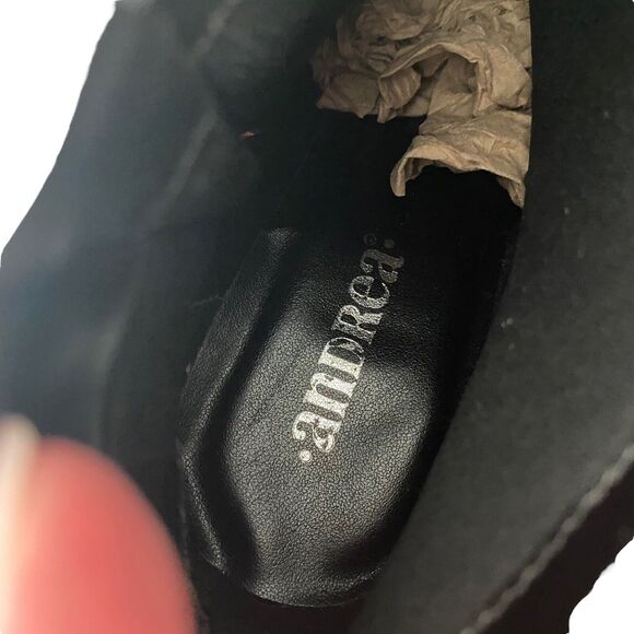 ANDREA 7 Ankle Booties Block Heel Western Python Snake Pointed Toe - Picture 2 of 12